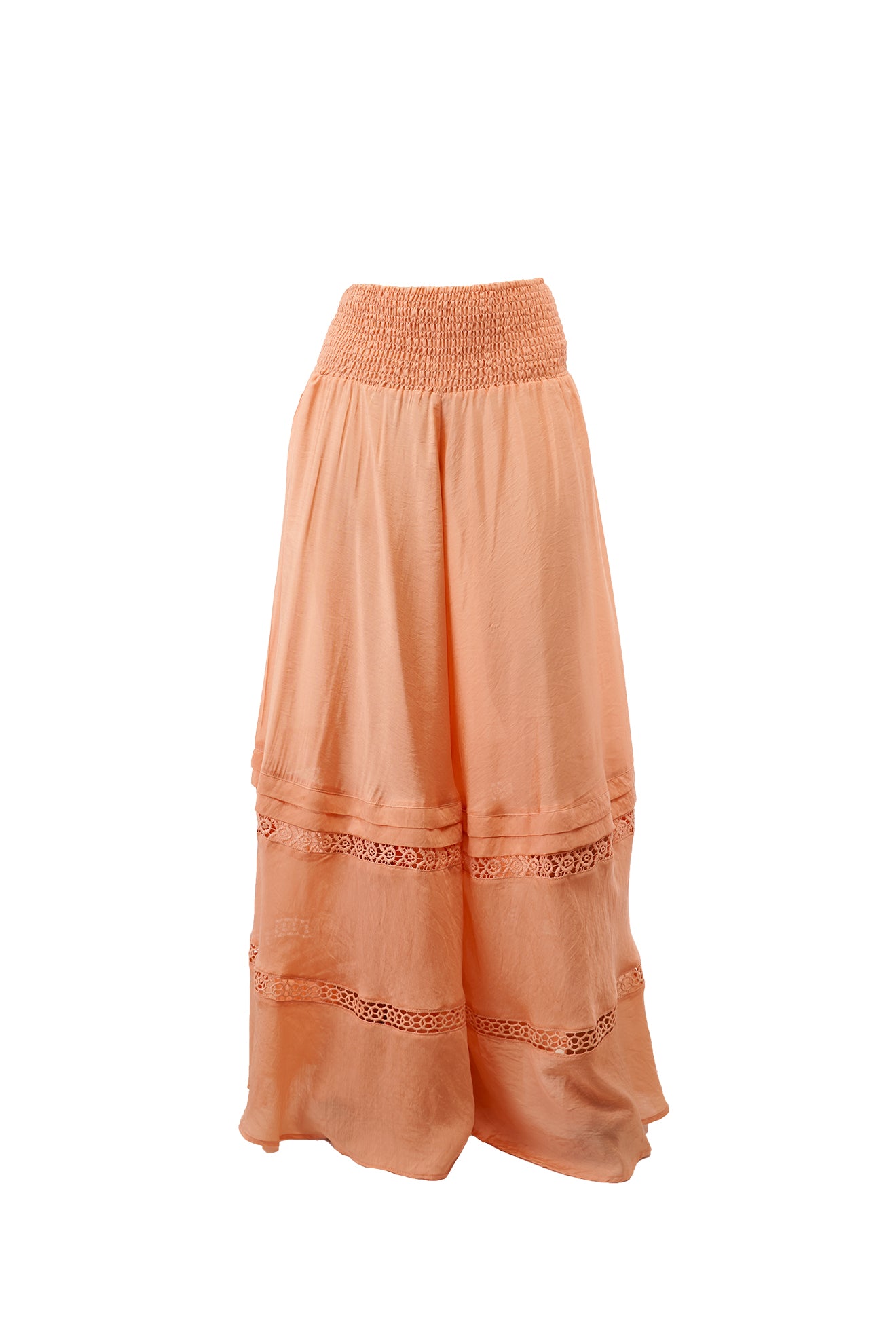 Peach Chikankari Pak Wide Arm Kurta and Palazzo with lace detail & Dup –  The Indian Cause